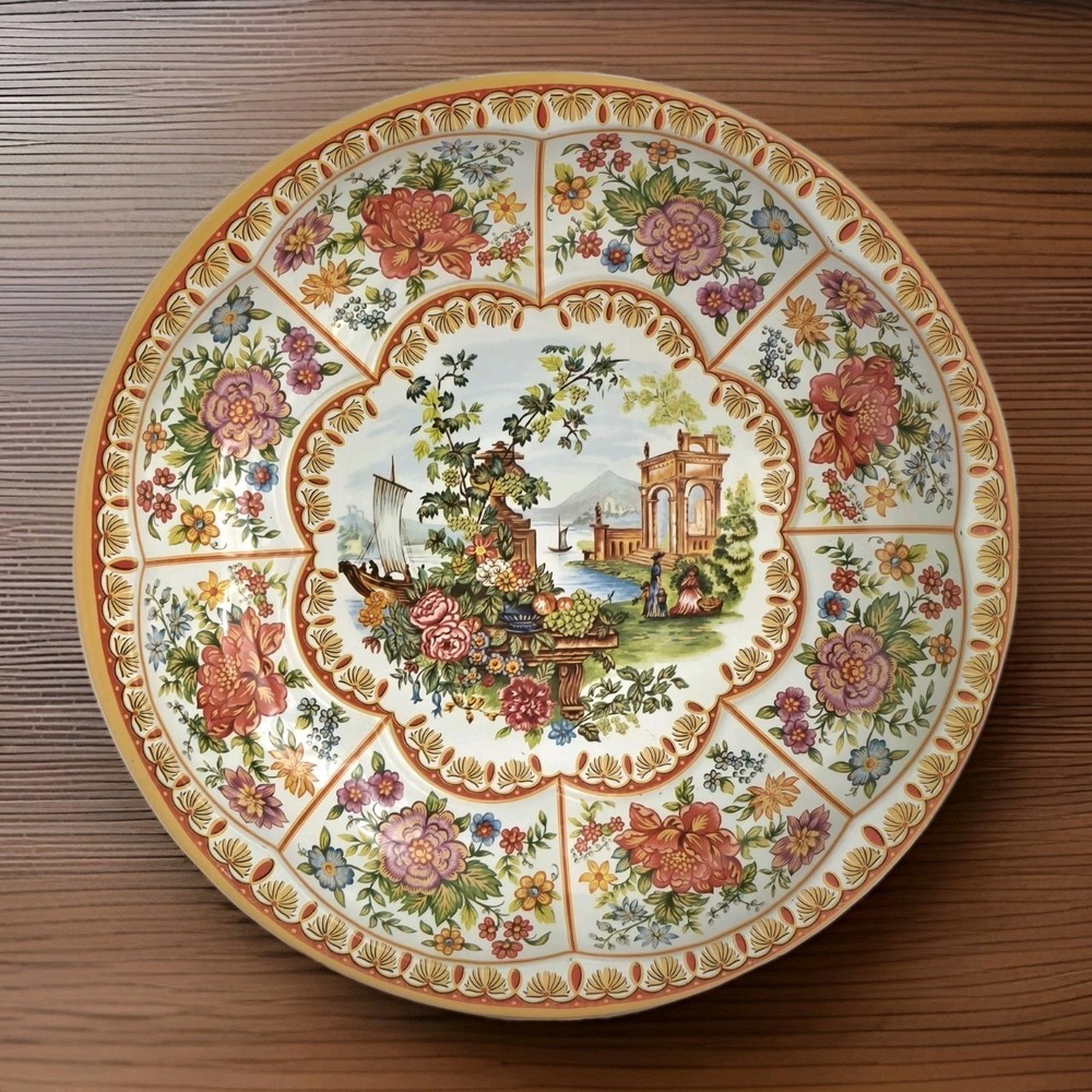 VINTAGE Decorated Ware Plate Bowl Made In England 1971 EUC